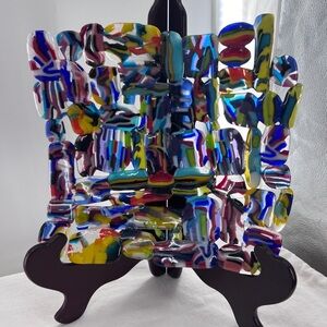 Artist Piece fused and formed glass bowl